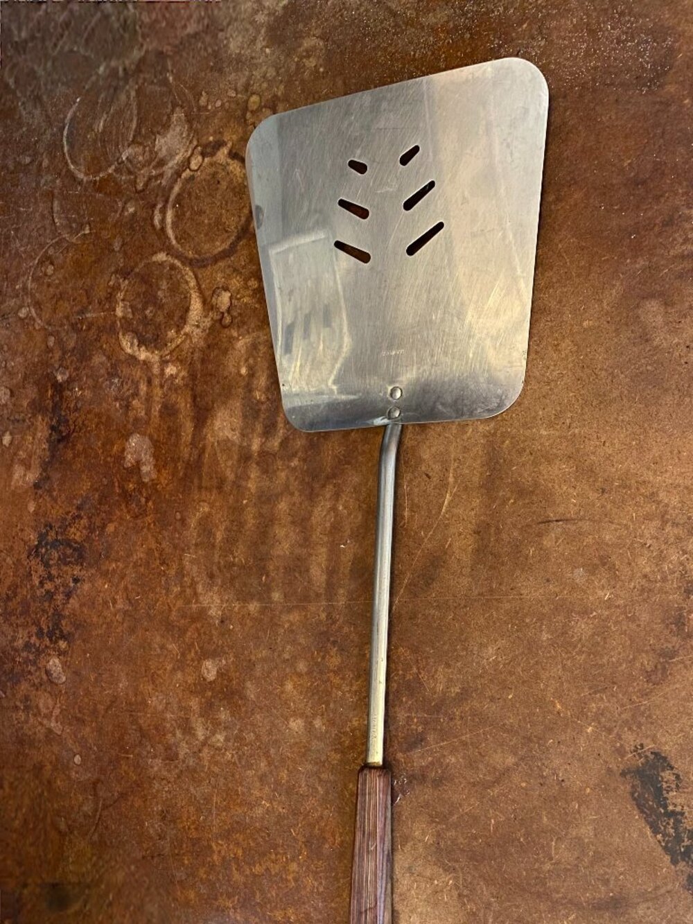Vintage Duncan Hines Bbq Grill Slotted Spatula Oversized Long Handle Stainless